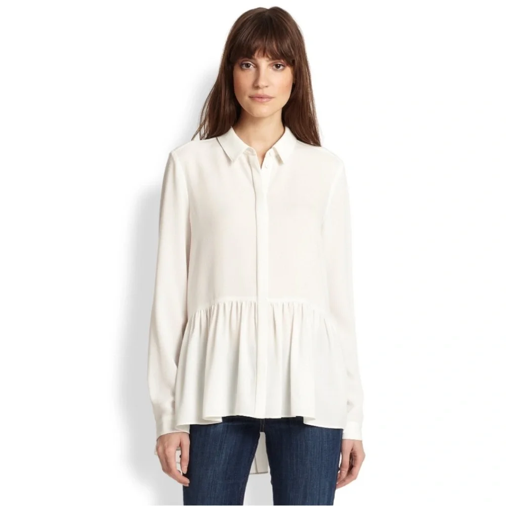 - Tibi Savanna long peplum silky shirt from Tuckernuck - Picture 4 of 9